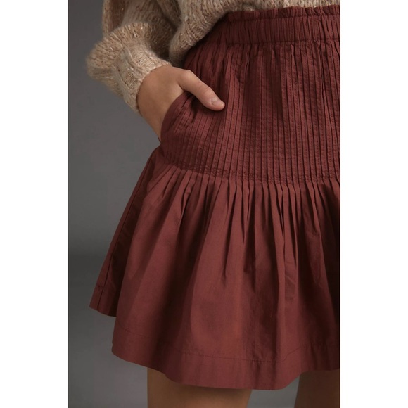 Anthropologie Eula Pintucked Mini Skirt NWT Size Large - Picture 3 of 16